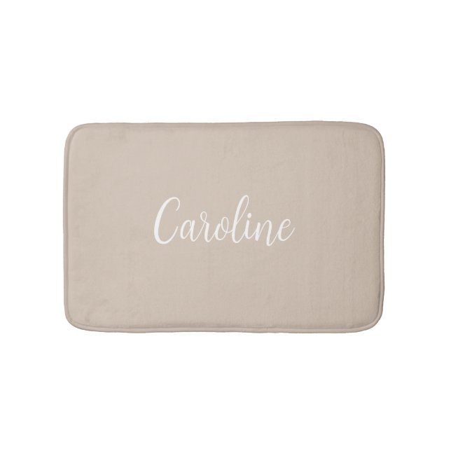 Trend Colour Soft Taupe Name Bath Mat (Front)