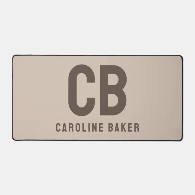 Trend Colour Soft Taupe Name Desk Mat (Front)