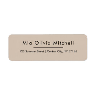 Trend Colour Soft Taupe Simple Address Labels