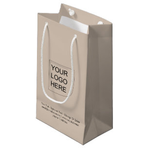 Trend Colour - Soft Taupe Small Logo Gift Bag