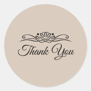 Trend Colour - Soft Taupe Thank You Sticker