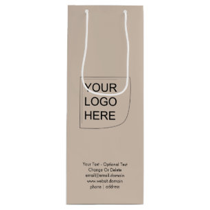 Trend Colour - Soft Taupe Wine Logo Gift Bag