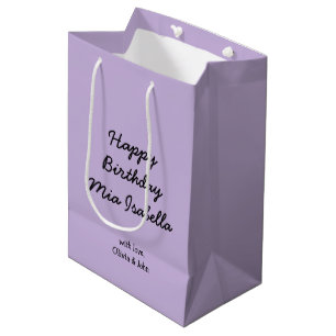 Trend Colour - Soft Violet Custom Medium Gift Bag