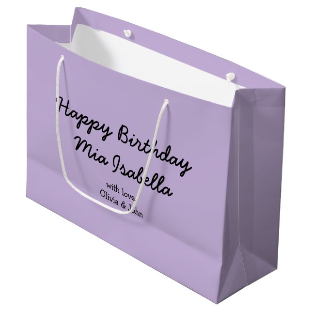 Trend Colour - Soft Violet Customisable Gift Bag (Front Angled)