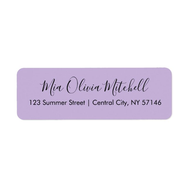 Trend Colour Soft Violet Elegant Address Labels (Front)