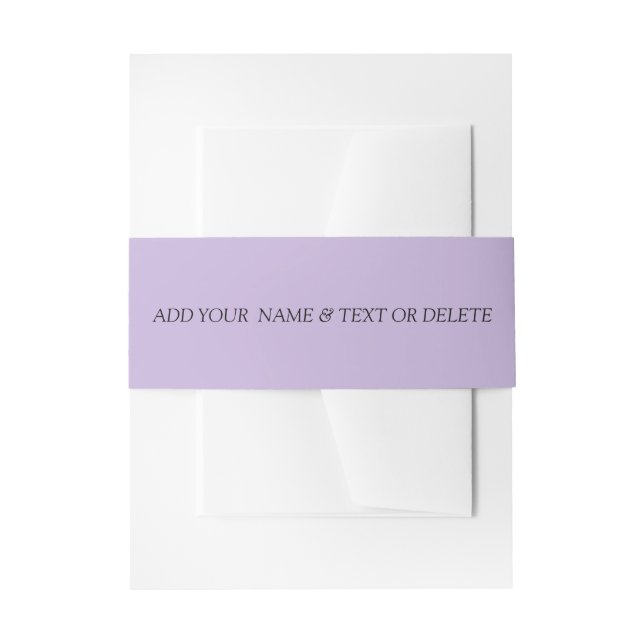 Trend Colour Soft Violet Invitation Belly Band  (Front Example)