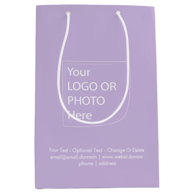 Trend Colour - Soft Violet Medium Logo Gift Bag (Front)