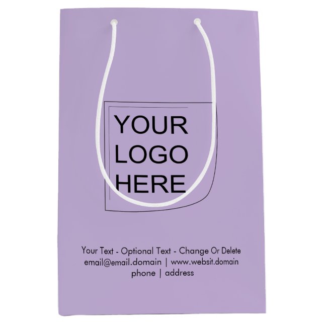 Trend Colour - Soft Violet Medium Logo Gift Bag (Front)