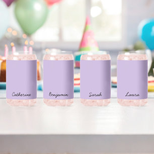 Trend Colour Soft Violet Minimalist Name Can Glass