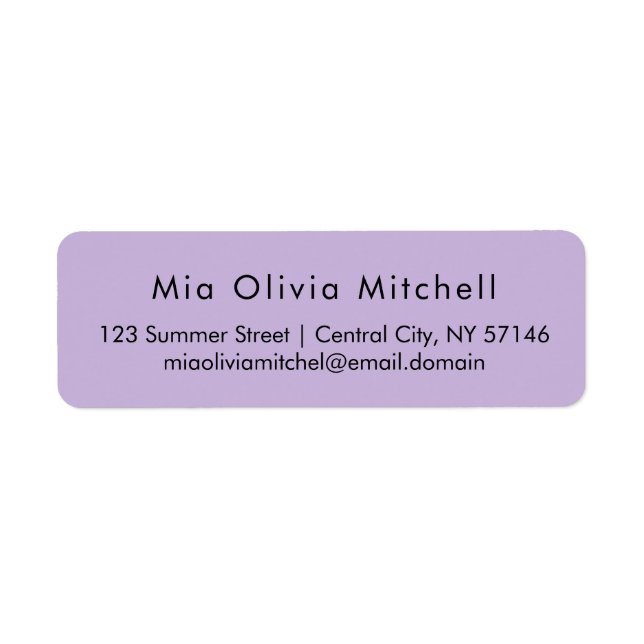 Trend Colour Soft Violet Modern Address Labels (Front)