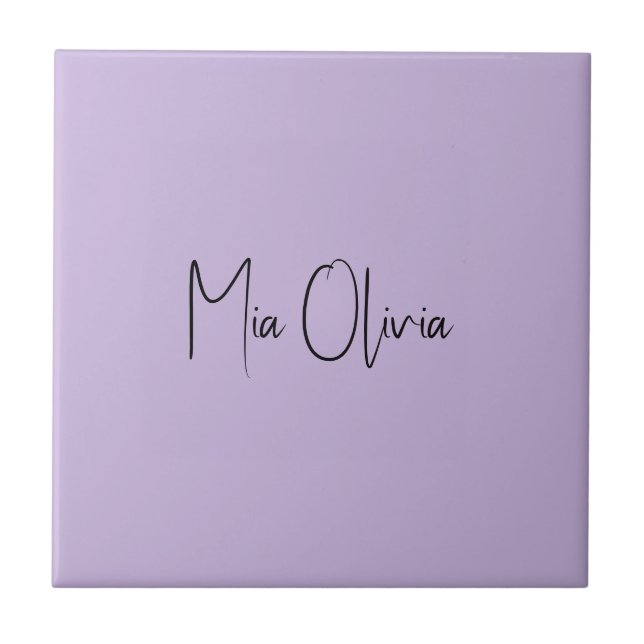Trend Colour - Soft Violet Name Ceramic Tile (Front)