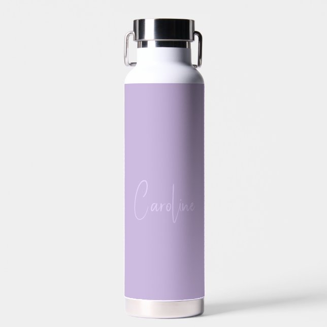 Trend Colour Soft Violet Name Water Bottle (Front)