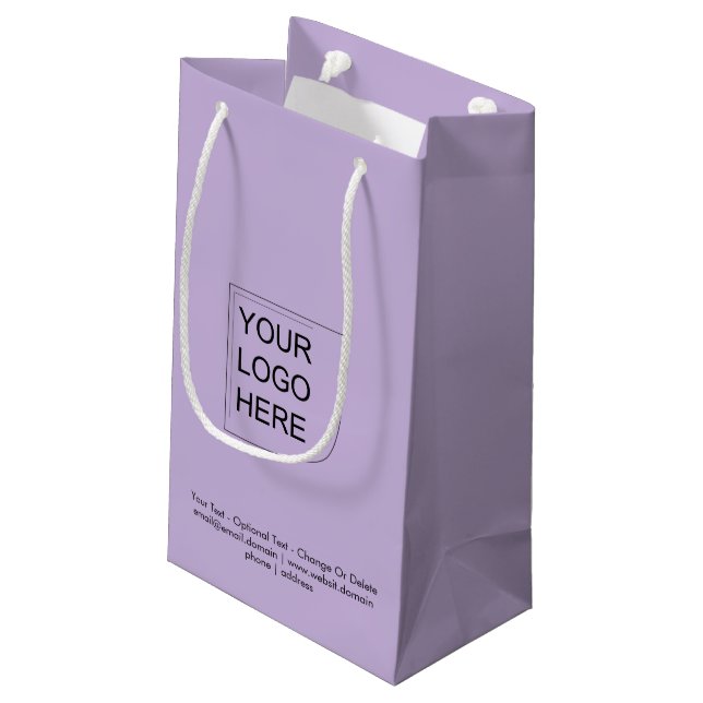 Trend Colour - Soft Violet Small Logo Gift Bag (Back Angled)