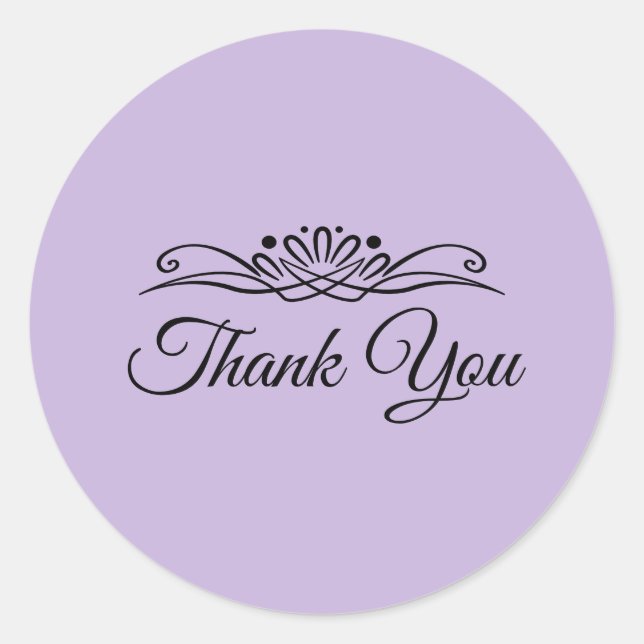 Trend Colour - Soft Violet Thank You Sticker (Front)