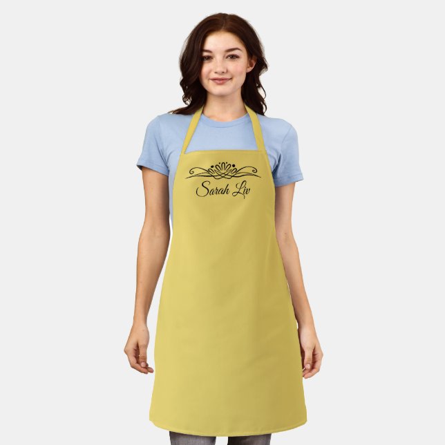 Trend Colour Soft Yellow Customisable Apron (Worn)