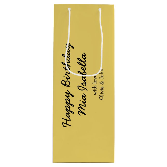 Trend Colour - Soft Yellow Customisable Gift Bag (Front)