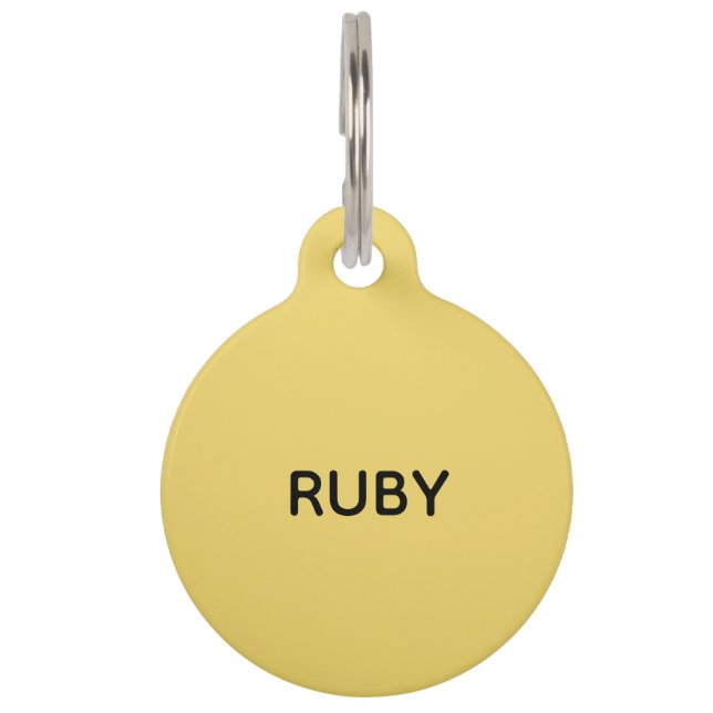 Trend Colour Soft Yellow Help Pet ID Tag (Front)