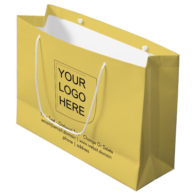 Trend Colour - Soft Yellow Large Logo Gift Bag (Front Angled)