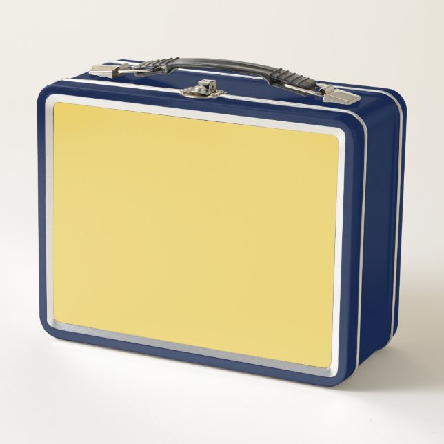 Trend Colour Soft Yellow Metal Lunch Box (Front)