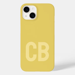 Trend Colour Soft Yellow Minimalist Monogram Case-Mate iPhone 14 Case