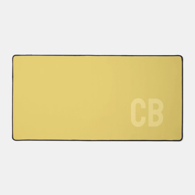 Trend Colour Soft Yellow Monogram Desk Mat (Front)