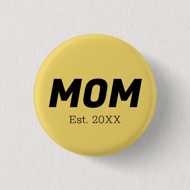 Trend Colour - Soft Yellow Mum Button (Front)