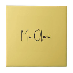 Trend Colour - Soft Yellow Name Ceramic Tile