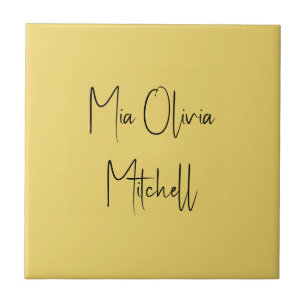 Trend Colour Soft Yellow Name Ceramic Tile