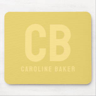 Trend Colour Soft Yellow Name Mousepad
