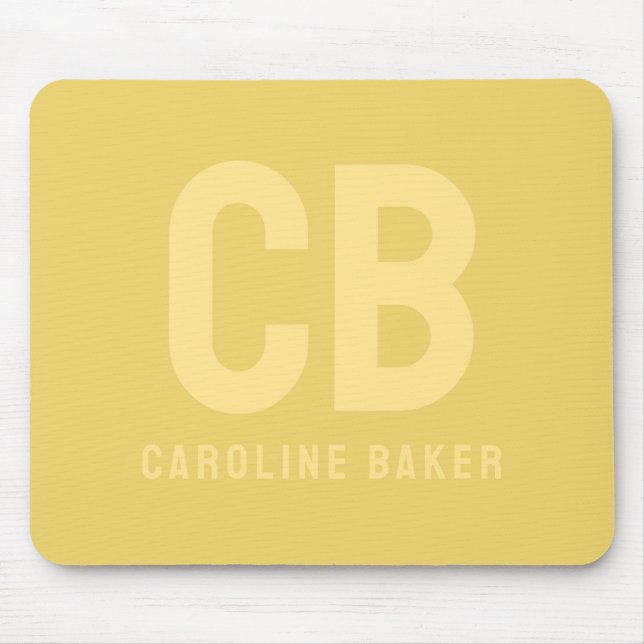 Trend Colour Soft Yellow Name Mousepad (Front)