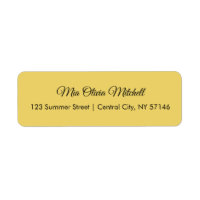 Trend Colour Soft Yellow Script Address Labels