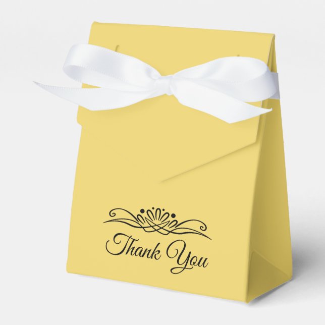Trend Colour  Soft Yellow  Thank You Favour Box (Front Side)