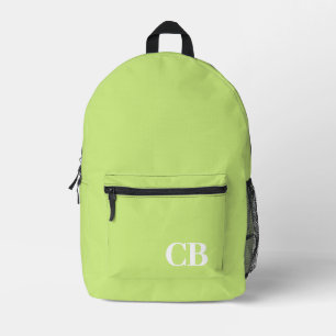 Trend Colour Spring Green Monogram Printed Backpac Backpack