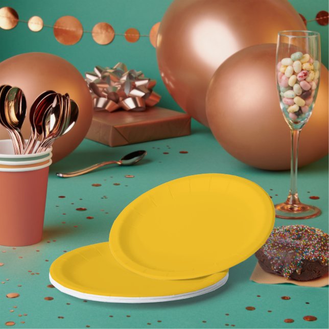 Trend Colour - Sunburst Yellow Paper Plates (Multi)