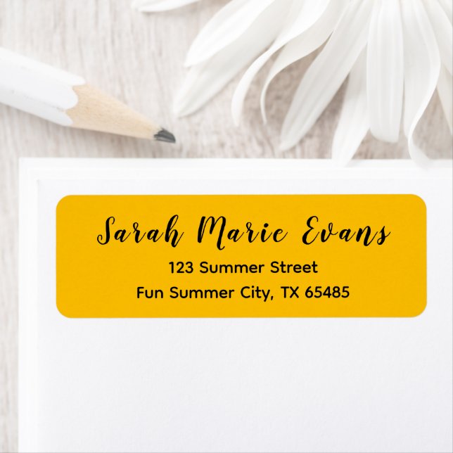 Trend Colour  Sunburst Yellow Return Address Label (Insitu)