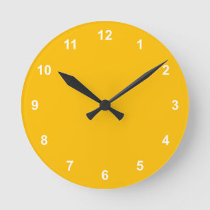 Trend Colour - Sunburst Yellow Round Clock  Number