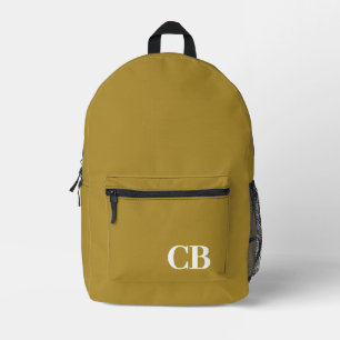 Trend Colour Sunny Olive Monogram Printed Backpac Backpack