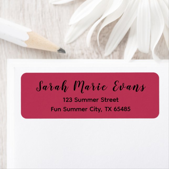 Trend Colour - Vibrant Magent Return Address Label (Insitu)