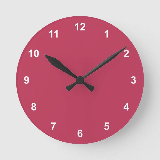 Trend Colour - Vibrant Magenta Round Clock  Number (Front)