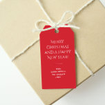 Trend Colour Vibrant Red Minimalist  Gift Tags<br><div class="desc">These elegant solid, christmas red, custom holiday gift tags are the perfect way to add a touch of style and sophistication to your holiday gifts. The font used is both elegant and modern. You can customise the entire text, and if you don't need it, you can easily delete it. These...</div>