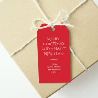Trend Colour Vibrant Red Minimalist Gift Tags