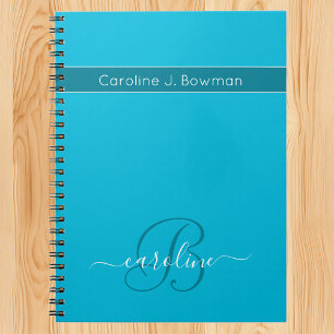 Trend Colour - Vivid Cyan Customisable Notebook