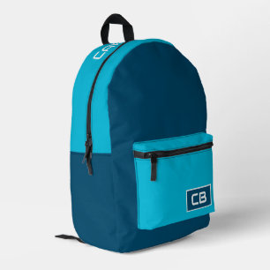 Trend Colour Vivid Cyan Dark Blue Printed Backpac Backpack