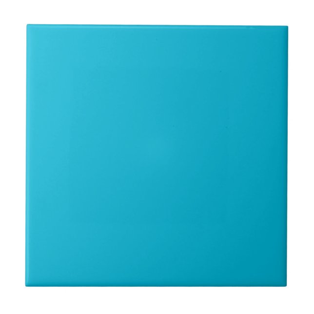 Trend Colour - Vivid Cyan Decorative Ceramic Tile (Front)