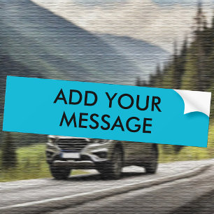 Trend Colour Vivid Cyan Message Bumper Sticker