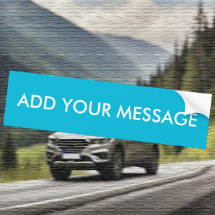 Trend Colour - Vivid Cyan Message Bumper Sticker