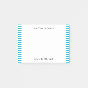 Trend Colour -- Vivid Cyan Striped Post-it Notes