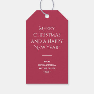 Trend Colour Warm Pink Christmas Gift Tags
