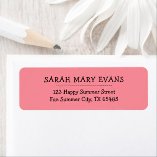 Trend Colour  Watermelon Pink Return Address Label