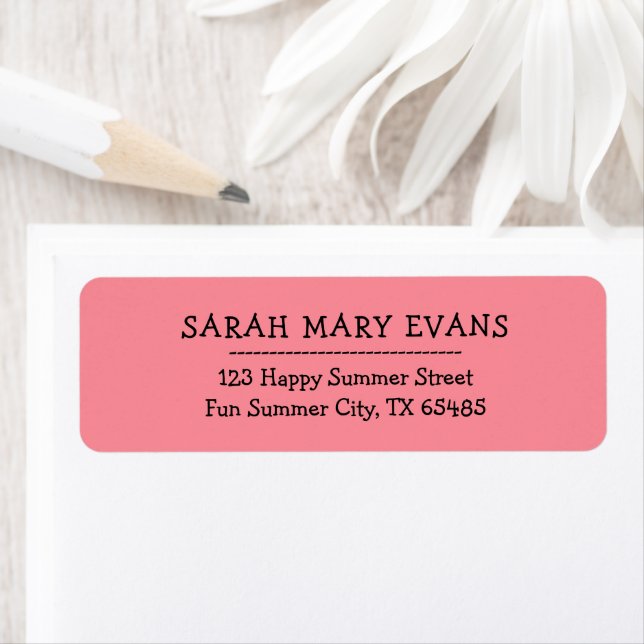 Trend Colour  Watermelon Pink Return Address Label (Insitu)